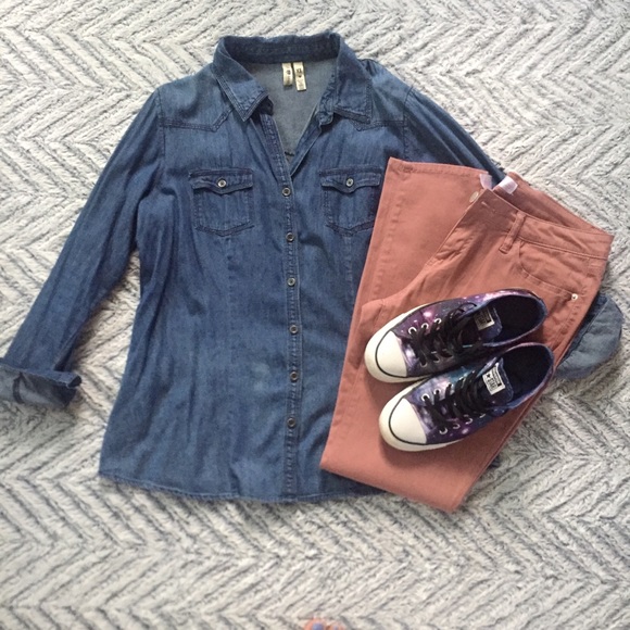 Girl Krazy Tops - —3 for $20–Jean Button Up Collar Top Size XL